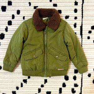 Hudson bomber jacket with faux shearling collar